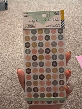 The Paper Studio Agenda 52 Home Planning Sticker Pack - Pink, Green, Gold, Gray